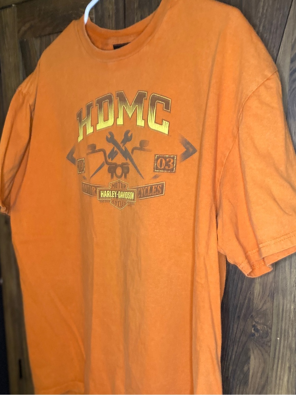 VTG Harley-Davidson Orange and Black Logo T-Shirt
